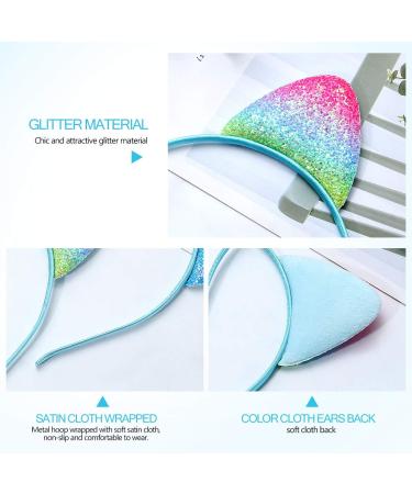 FRCOLOR Cat Ears Headband Halloween Make Up Party Favors for Adults Kids (Colored) One-sided Glitter - Buy Online on GoSupps.com