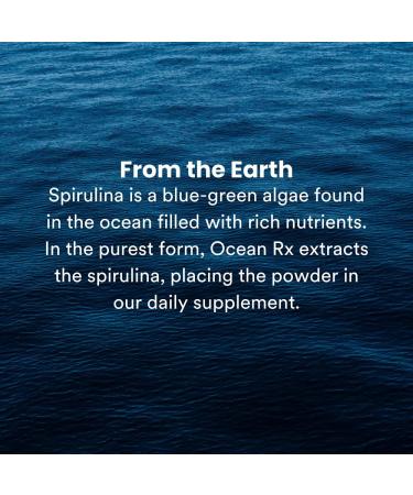Ocean Rx Organic Pure Blue Spirulina Capsules | Natural Superfood | Prebiotic Phycocyanin Supplement | Healty Skin, Oral Health, & Wound Recovery | 30 Serving Bottle - Buy Online on GoSupps.com