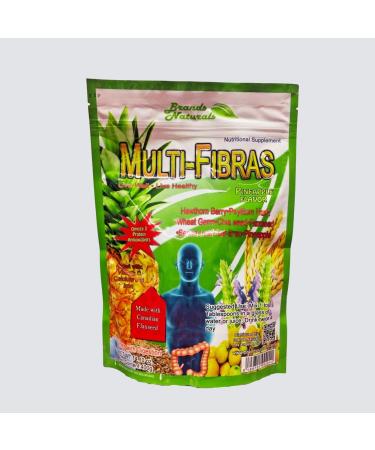 Generic Brands Naturals Multi-Fiber (Multi-Fibras) Pineapple Flavor Omega 3 Canadian Flaxseed Psyllium Husk Powder 14.10 oz.