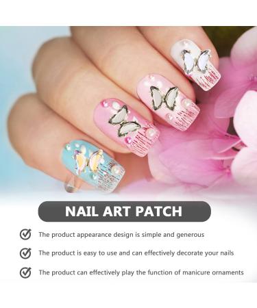 KALLORY 40 Pieces Butterfly Nail Charms Metal Crystal Nail Art Studs Butterflies Nails Decoration for DIY - Buy Online on GoSupps.com