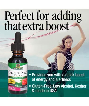 Nature's Answer Guarana Seed Extract - Organic Energy Booster Supplement for Focus & Clarity | 1 fl oz - Buy Online on GoSupps.com