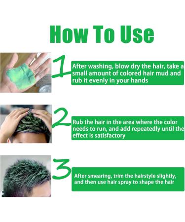 Green Temporary Hair Wax Crazy Green Hair Color Spray Temporary Washable Semi-Permanent Hair Colour Wash-out Hair Dye Instant Styling Hair Paste Mud Natural Hair Dye for Party Activities&Halloween - Buy Online on GoSupps.com