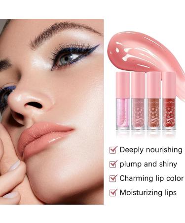 Leogony 4PCS Lipgloss Set Lip Gloss Sets for Teenage Girls Teen Girl Women Gifts Cute Lip Oil Hydrating Non-Sticky - Buy Online on GoSupps.com