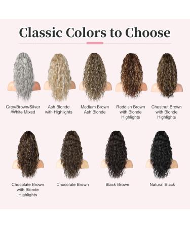 Brikabia Ash Blonde Ponytail Extension with Highlights - 40cm Curly Clip-In Hair Extension for Women - Buy Online on GoSupps.com