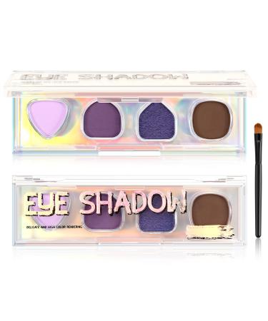 Boobeen Smoky Eyeshadow Palette-4 Colors Highly Pigmented Matte Shimmer Eyeshadow Powder Blendable Natural Cool Shades Bold Neutral Smoky Eye Makeup for Halloween A 03#