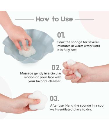 Natural Organic Konjac Facial Sponge - Deep Cleansing & Exfoliating for Sensitive Skin | Reusable Konjac Sponges for Men Women & Babies - Buy Online on GoSupps.com