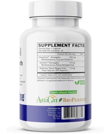 Avani Health Osteosine Bone Growth Support - Boost Bone Calcium Levels - Enhanced Absorption with BioPerine - Gluten-Free - 30 Vegan Capsules - Buy Online on GoSupps.com