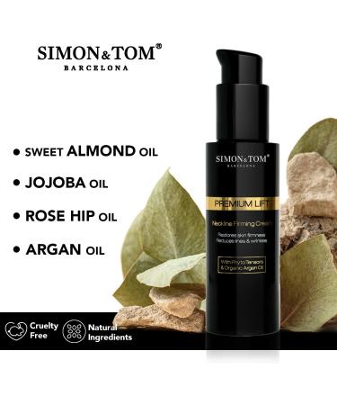 Simon&Tom Premium Lift Neck Firming Cream - 100ml - Double Chin Reducer - Anti-Aging Neck Cream with Bio Argan Oil - Made in Spain - Buy Online on GoSupps.com