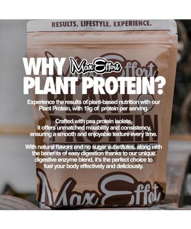 MAX EFFORT Plant Protein Powder, 19 G Pea Protein, Plant Based, Gluten Free, Low Carb, Protein Shake or Smoothie Mix, Meal Replacement, No Whey, No Sugar Substitutes, Chocolate Peanut Butter, 20 Srvg Chocolate Peanut Butter  - Buy Online on GoSupps.com