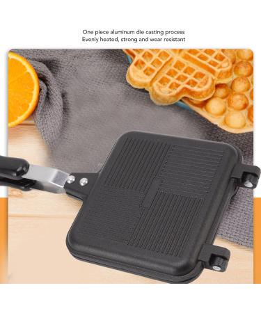 Double Handle Frying Pan Waffle Maker 37 16 4 Non Stick Frying Pan Double Sided Aluminium Alloy with Anti Scalding Handles Pancake Cooking Pot for Kitchen Breakfast - Buy Online on GoSupps.com