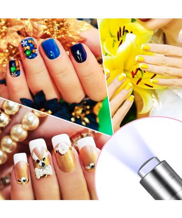 2 Pcs Mini UV Nail Lamp with Stamper & Scraper Plate - Portable LED Light Dryer for DIY Nail Art - Buy Online on GoSupps.com