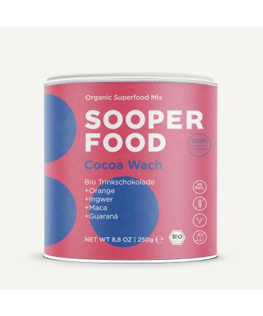 Sooper Food Cocoa Wach - Orange -Ingwer 250g powder - organic vegan chocolate nut with cocoa turmeric & natural caffeine makes it easy for you in the morning - fast energy intake - including ginger etc. Cocoa awake orange ingwer 250 g (1 Pack)
