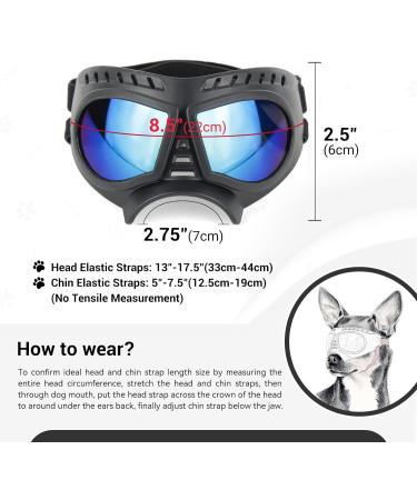NAMSAN Dog Goggles Eye Protection Dog Sunglasses Anti-UV Goggles Windproof Puppy Goggles with Adjustable Flexible Straps for Small/Medium Dogs (Blue) - Buy Online on GoSupps.com