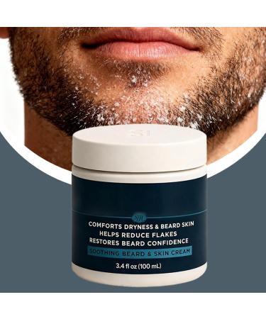 Beard Moisturizing Cream | Dryness Treatment with Plant Extracts - Beard and Face Care Cream for Dad Boyfriend Birthday Valentine's Day Christmas Home Bathroom Travel - Buy Online on GoSupps.com