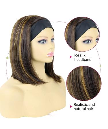 12 Inch Straight Bob Headband Wig for Black Women - Heat Resistant Synthetic Hair for Daily Wear and Cosplay - Buy Online on GoSupps.com