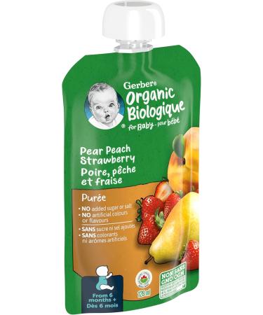 Nestle Gerber Nestle Gerber Organic Puree Pear Peach & Strawberry 128ml Pouch - Buy Online on GoSupps.com