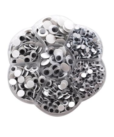 Googly Wiggle Eyes with Self-Adhesive 700 Pieces Assorted Sizes 4/5/6/7/10/12/10 * 8mm DIY Scrapbooking Crafts Accessories white black