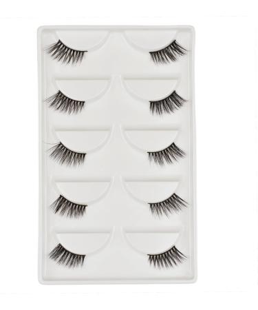 Vivis Half False Lashes 3D Faux Mink Corner Eyelashes Natural Fake Eye Fluffy Cross Reusable Makeup Extension 5 Pairs - B16 - Buy Online on GoSupps.com