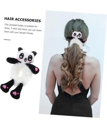 minkissy Giant Panda Head Rope Elastic Hair Band Tie Hair Elastics Black Tiara Scrunchies Hair Rubber Hair Accessories for Women Headband Hair Accessory for Women Miss Cute Ponytail Fabric - Buy Online on GoSupps.com