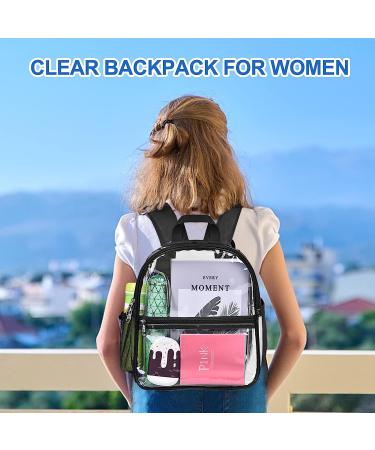 Oraben Clear Stadium Approved Small Transparent Backpack - Black for Sports Events & Concerts - Buy Online on GoSupps.com