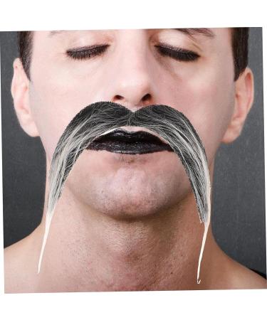 DEARMAMY Realistic Mustache for Cosplay False Facial Hair Fake Cosplay Beard Adhesive Mustaches Fake Beard Grandpa Cosplay Costume Simulated Mustache Realistic Mustache for Party Cloth 12x11cm As Shown - Buy Online on GoSupps.com