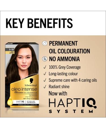Schwarzkopf Oleo Intense Permanent Deep Brown Hair Color - 115g (1 Pack) - Buy Online on GoSupps.com