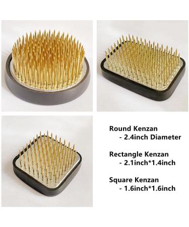 Japanese Flower Frog Ikebana Arrangement Kit - 2.4 Round Floral Frog, 1.6 Square Ikebana Kenzan, 2.1 x 1.4 Rectangle Pin Frog - Buy Online on GoSupps.com