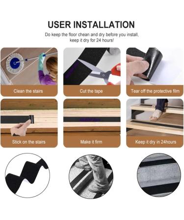 Hazard Tape Anti Slip Tape Anti-Slip Tape Outdoor Anti Slip Stickers Anti Slip Strong Adhesive Safety Traction Tape Stairs Floor Safety Tread Step(Black and Yellow 5M-150MM) 5M-150MM Black and Yellow - Buy Online on GoSupps.com