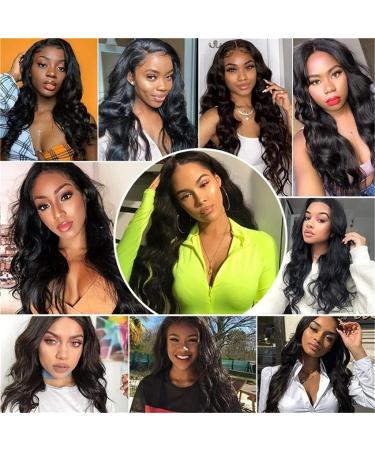 26 Inch Body Wave Lace Front Human Hair Wig | Pre Plucked 180% Density | Black Brazilian Virgin Hair | HD Lace Front | Glueless & Baby Hair | Bleached Knots - Buy Online on GoSupps.com
