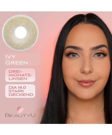 Buy Beautyu Natural Ivy Green Color Lenses - Soft Contact Lenses with Case & Tweezers | International Shipping Available - Buy Online on GoSupps.com