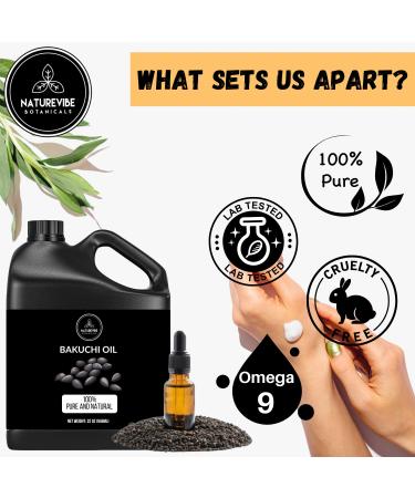 Naturevibe Botanicals Bakuchi (Babchi) Oil 32 Ounces | 100% Pure and Natural | Great for Skin Care and Hair Care - Buy Online on GoSupps.com