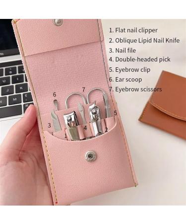 Nail Clipper Set 7 Piece Scissors Nail File Nail Clipper Forceps Foldable Portable and Simple Nail Repair and Enhancement Tool (Color : Black) - Buy Online on GoSupps.com