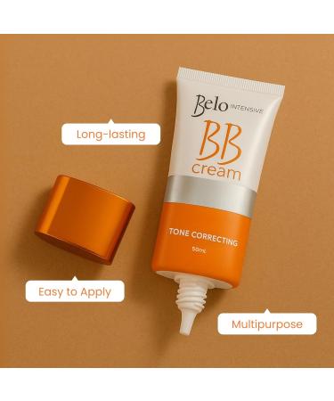 Belo Essentials Intensive BB Cream Medium Tone | Hydrating Long-Lasting Face Makeup Primer Concealer & Foundation | Natural Matte Finish with Medium Coverage - 50ml Single Bottle - Buy Online on GoSupps.com