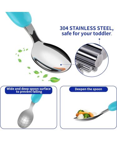 Lehoo Castle Ocean Animals Childrens Cutlery Set - 6 Pcs Stainless Steel Toddler Utensils - Kids Knife, Fork, Spoon - Blue - Buy Online on GoSupps.com