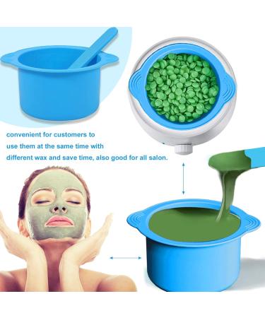 Silicone Wax Warmer Liner with Stirring Rod - Reusable & Collapsible | Ideal for Home & Beauty Shops - Blue - Buy Online on GoSupps.com