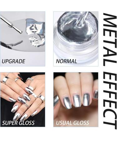Silver Nail Polish Chrome Gel Nail Polish Metallic Painting Gel Reflective Gel Nail Art for Drawing Lines Soak Off/Led Nail Gel Metal Polish Super Shine Nail Varnish for DIY Art Gel - Buy Online on GoSupps.com