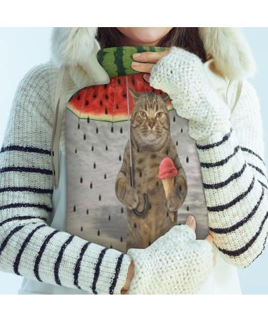 Buy Cute Cat Watermelon Heat Bottle - 2L Cozy Hot Water Bottle for Pain Relief & Warmth | Fluffy Cover for Kids & Adults - Buy Online on GoSupps.com