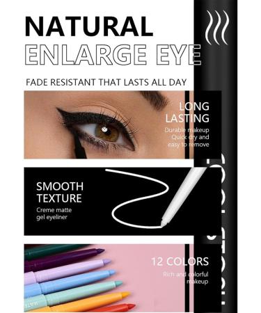 Eye Liner Set | Waterproof Matte Liquid Liner Pen Set | Matte Eyeshadow Highlight Pen Rainbow Eye Liner Soft Crayon Eye Shadow Set for Halloween Festival Makeup - Buy Online on GoSupps.com