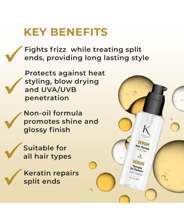 Hair Therapy Frizz Free Serum - Keratin Infused Hair Oil for Frizzy & Damaged Hair | Anti-Frizz Control & Shine Treatment (100ml - Buy Online on GoSupps.com