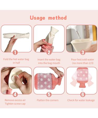 Large 2L Hot Water Bottle with Cover | Premium Natural Rubber | Period Pain Relief and Heat Therapy for Neck, Shoulders, Back, and Feet | Pink - Buy Online on GoSupps.com