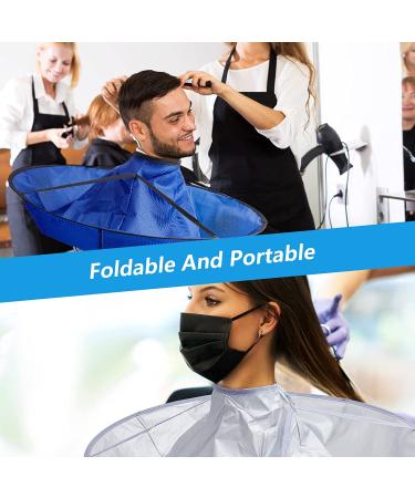 2-Piece Hair Cutting Cape Umbrella Set - Blue/Silver Salon Barber Cape for Teens & Adults - Buy Online on GoSupps.com