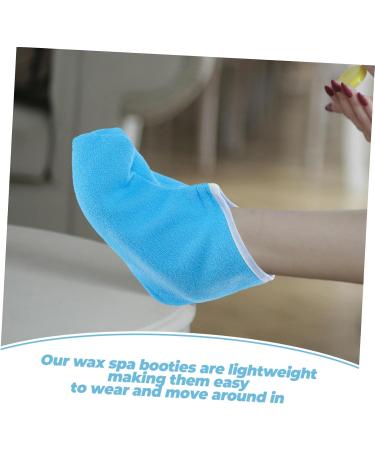 HONMEET 1 Pair Waxed Cotton Footmuffs Paraffin Wax Spa Foot Covers Paraffin Bath Bags Paraffin Refills Liners Foot Spa Wrapping Cover Moisturizing Socks Foot Spa Booties Polyester 26.50X19.00X1.00CM Blue - Buy Online on GoSupps.com