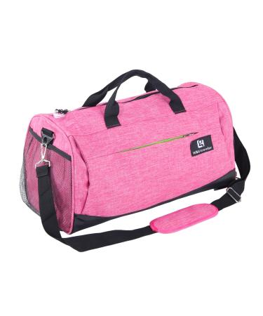 Sports Gym Bag with Wet Dry Pocket, Shoe Pocket & Water Bottle Holder, Travel Duffel Bag for Men Women, Athletic Fitness Bag, Multi Pockets, Pink