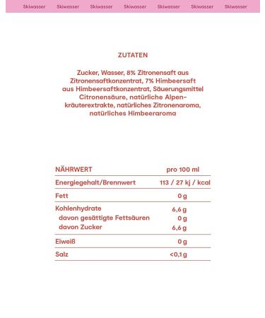 Almdudler Skiwasser Sirup 12x700ml - Raspberry Lemon Beverage Syrup for 7 Liters of Soda - Perfect for Ski Huts & Outdoor Refreshment - Buy Online on GoSupps.com
