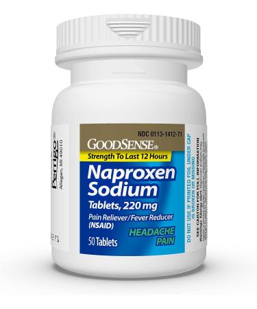 GoodSense Naproxen Sodium Tablets 220mg - Headache Pain Relief - 50 Count - Buy Online on GoSupps.com