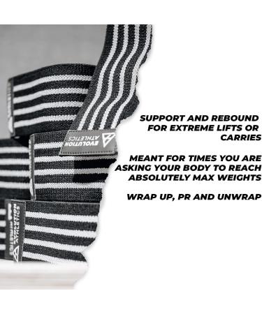 Evolution Athletics 2.0m Knee Wraps - Black & Gray for Weightlifting, Powerlifting, Strength Training - Buy Online on GoSupps.com
