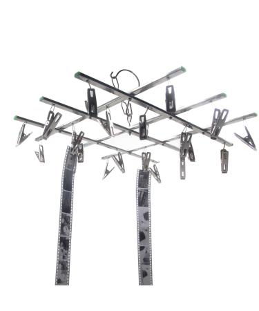 Darkroom Film Negative Drying Hanging Rack Frame Hanger 20 Clips for 35mm 120 4x5'' Film