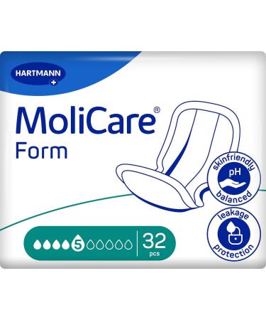 Molicare Form 5 Drops - 32 Pieces for Medium Incontinence | High Security & Discretion for Women & Men - Buy Online on GoSupps.com