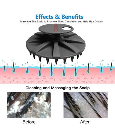 INNERNEED Food-Grade Silicone Body Scrubber & Scalp Massager Brush - Wet & Dry Hair Washing Tool in Black - Buy Online on GoSupps.com