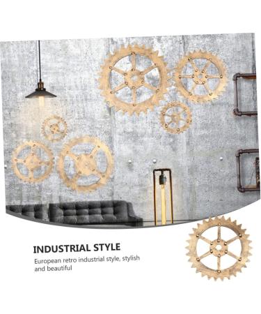 ABOOFAN 1pc Gear Ornament Pendant Bar Hanging Ornament Art Craft Wall Decor Cafe Hanging Ornament Golden 32X32CM - Buy Online on GoSupps.com